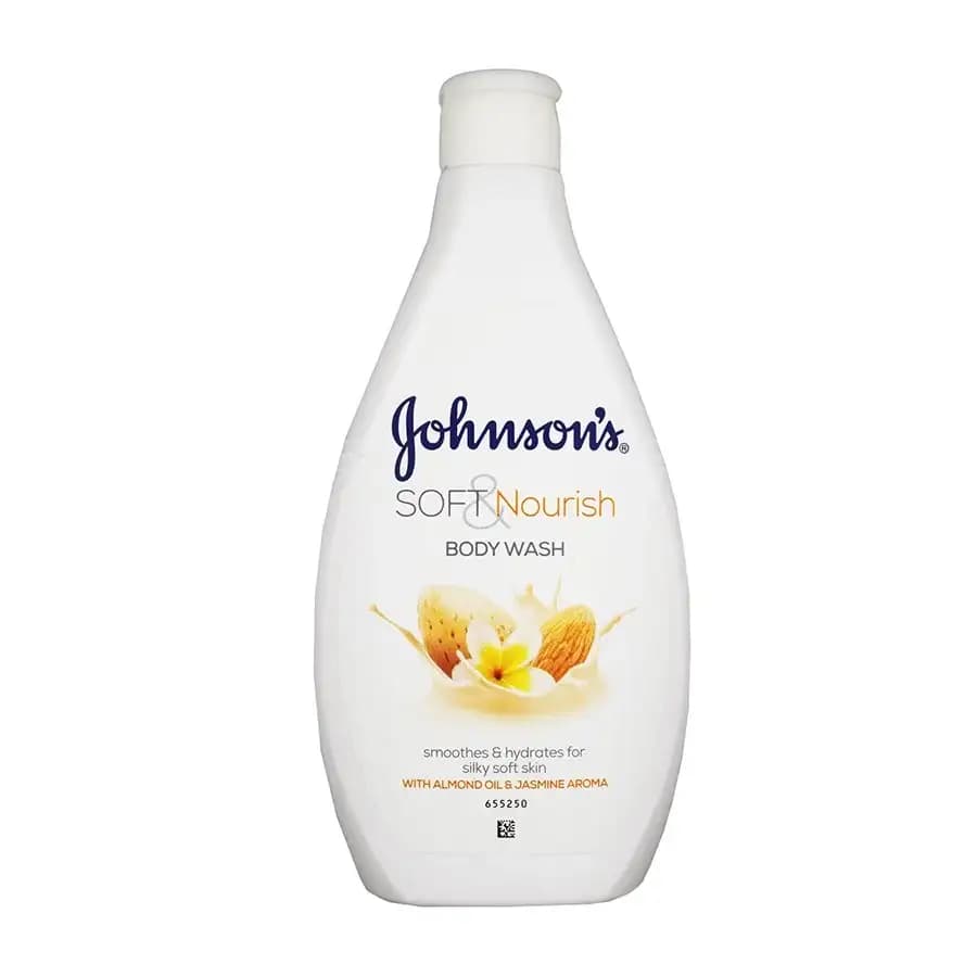 شامپو بدن نرم کننده و مغذی جانسون با رایحه یاس و بادام 750 میل Johnson’s Soft Nourish Body Wash