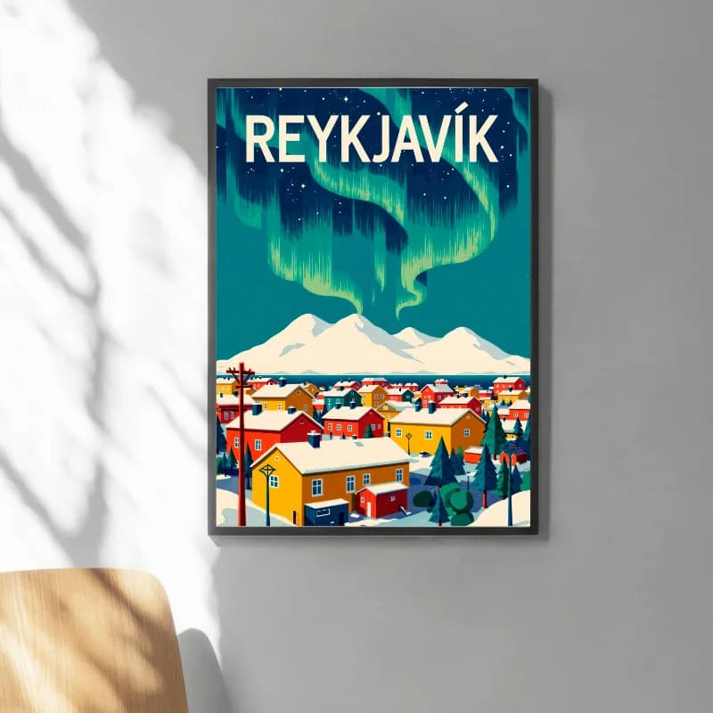 تابلو و پوستر گرافیکی شهر Reykjavik — تصویر ۲