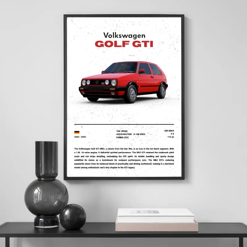 تابلو و پوستر طرح فولکس واگن گلف GTI — تصویر ۲