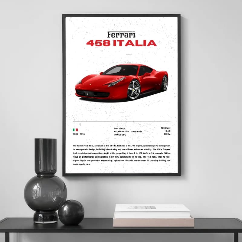 تابلو و پوستر طرح فراری 458Italy — تصویر ۲