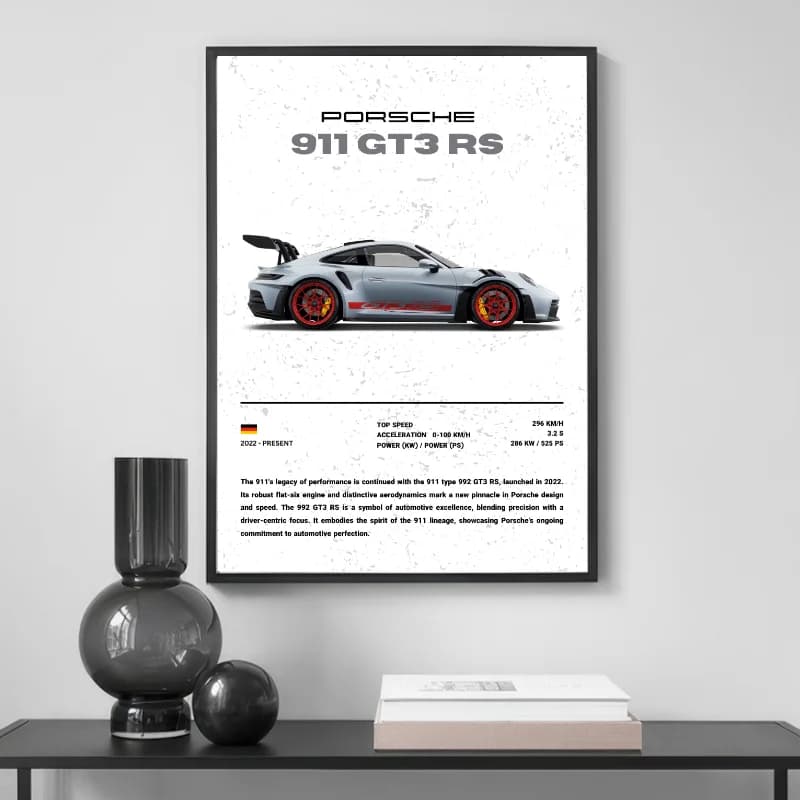 تابلو و پوستر طرح پورشه 911GT Rs — تصویر ۲