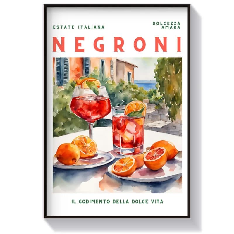 تابلو دکوری کافه طرح Negroni