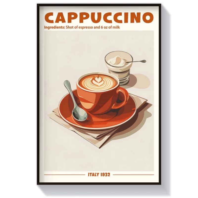 تابلو دکوری کافه طرح Cappuccino