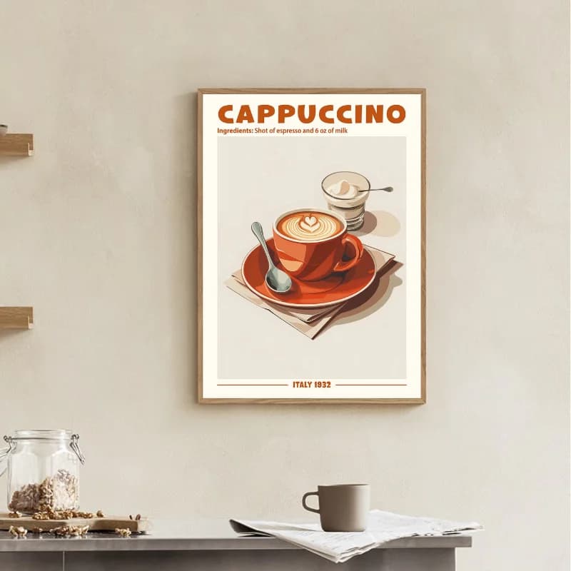 تابلو دکوری کافه طرح Cappuccino — تصویر ۲