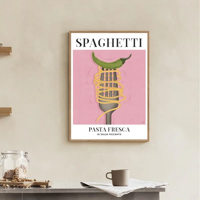 تابلو دکوری کافه طرح Spaghetti — تصویر ۲