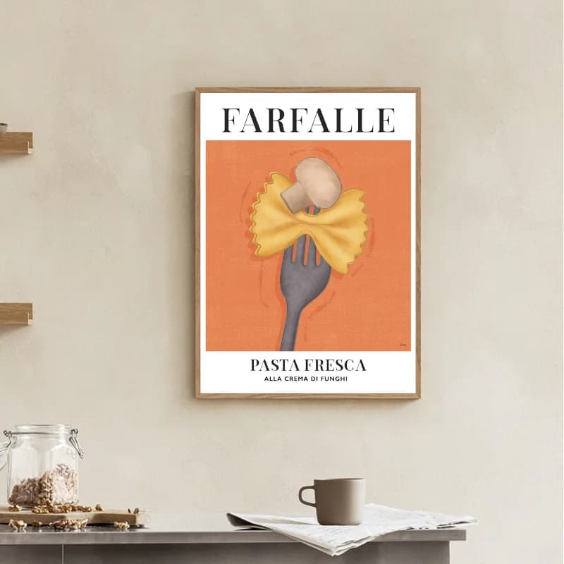 تابلو دکوری کافه طرح Farfalle — تصویر ۲