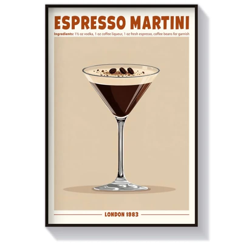 تابلو دکوری کافه طرح Espresso Martini