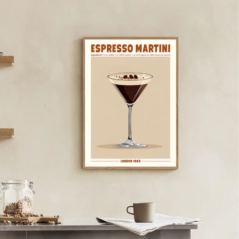 تابلو دکوری کافه طرح Espresso Martini — تصویر ۲