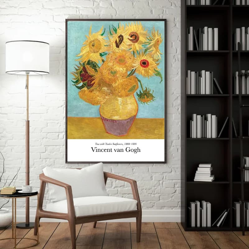 تابلو دکوراتیو Vase with Twelve Sunflowers اثر ونگوگ — تصویر ۲