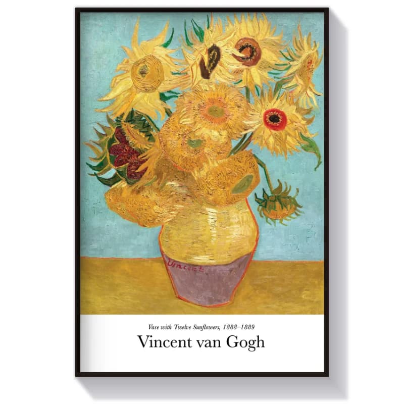 تابلو دکوراتیو Vase with Twelve Sunflowers اثر ونگوگ