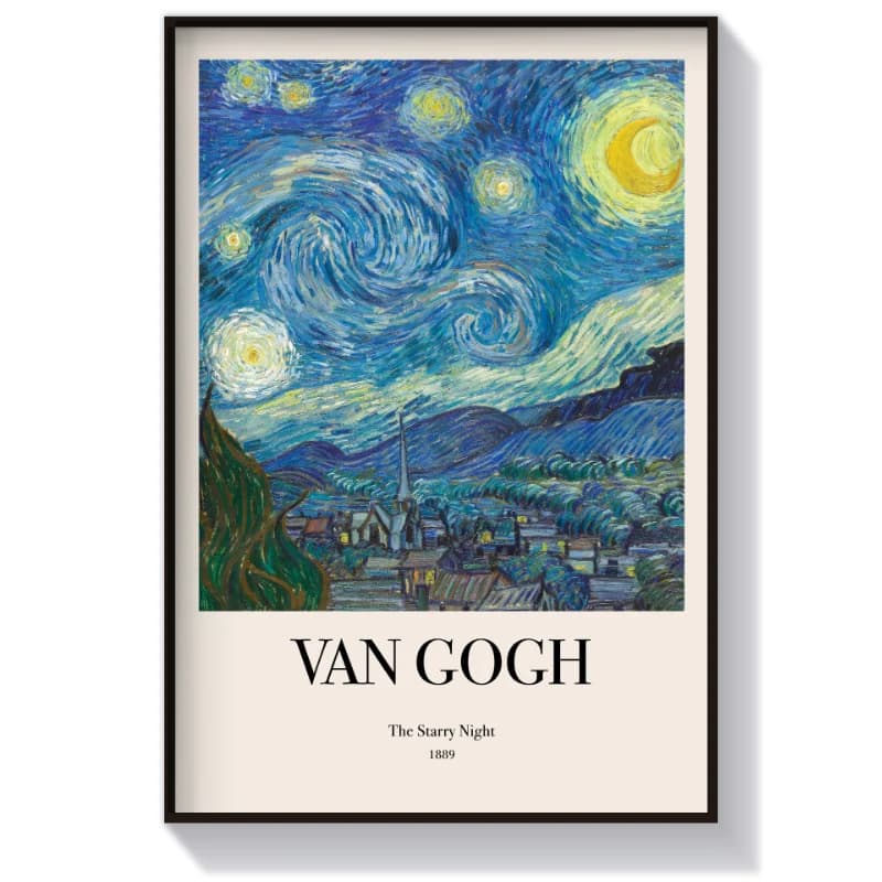 تابلو دکوراتیو The Starry Night اثر ونگوگ