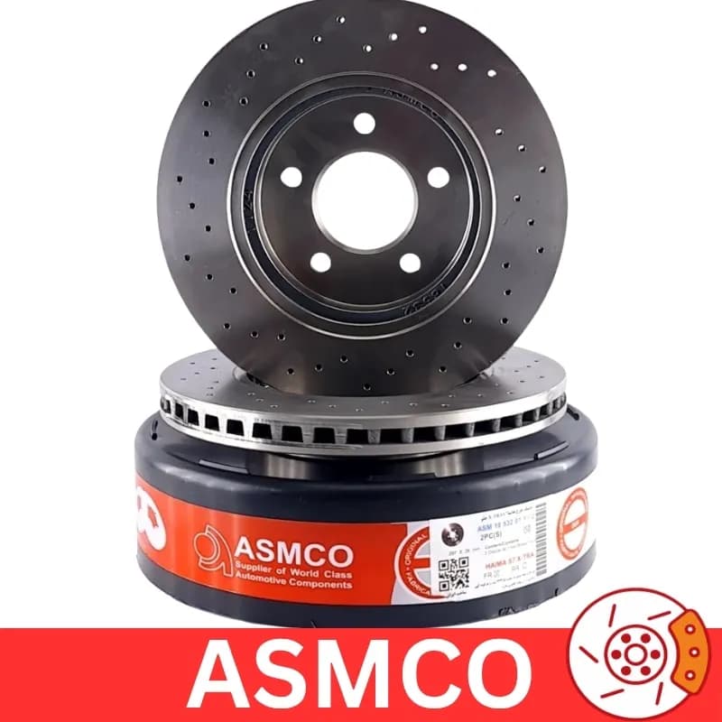 دیسک چرخ جلو هایما S7 سوراخ دار برند آسمکو ASMCO