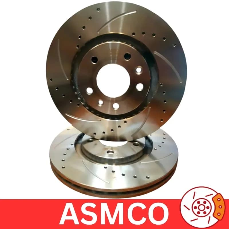 دیسک چرخ جلو جیلی امگرند X7 (شاسی) سوراخ دار برند آسمکو ASMCO (2 عددی)