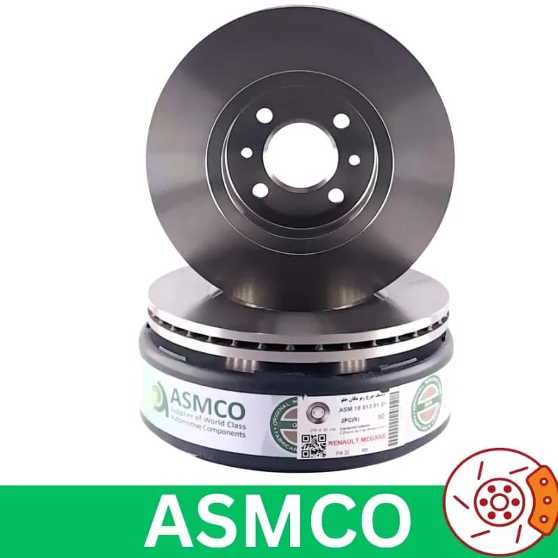 دیسک چرخ جلو رنو مگان 2000 برند آسمکو ASMCO (2 عددی)