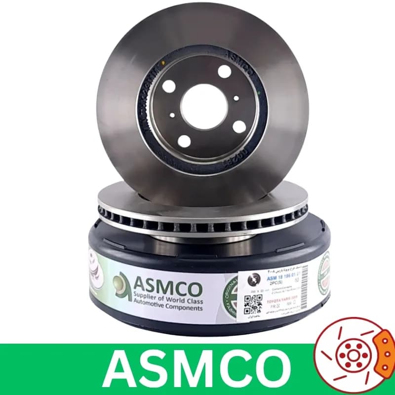 دیسک چرخ جلو تویوتا یاریس 2008 برند آسمکو ASMCO (2 عددی)