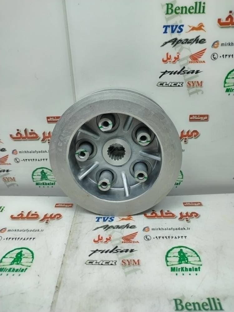 4 چهار شاخ کلاچ (دیسک) زیر و رو صفحه کوچک موتور پالس 180 200 220 ug4 (بدون هندل) و اونجر 200 220 شرکتی (5 پنج پیچ) — تصویر ۲