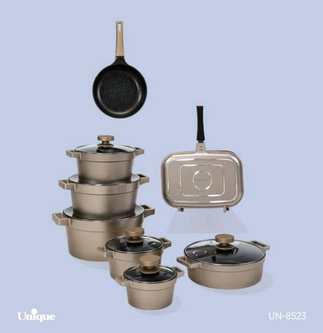 سرویس قابلمه 15پارچه بژ دیاموند یونیک کد UN-8523 — تصویر ۲