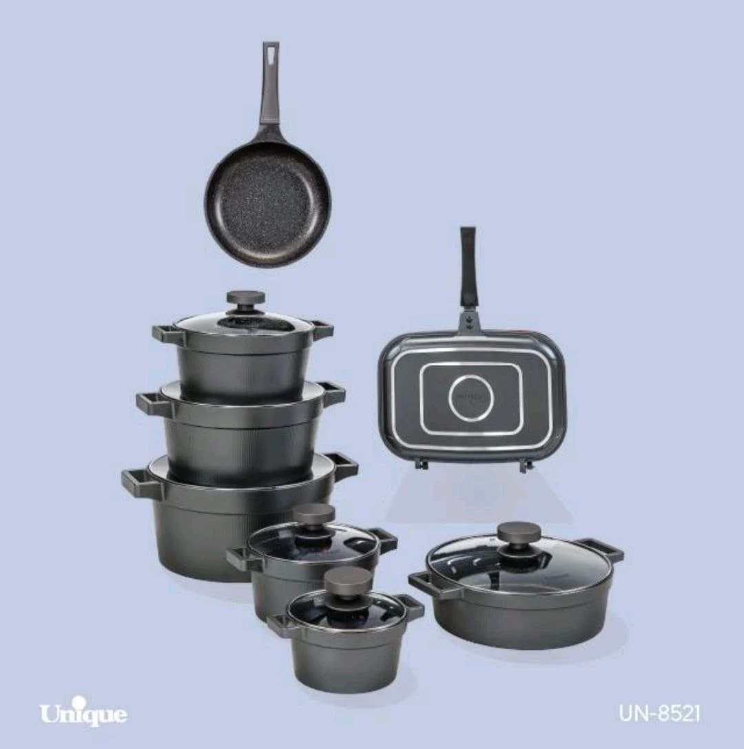 سرویس قابلمه 15پارچه طوسی دیاموند یونیک کد UN-8521 — تصویر ۲