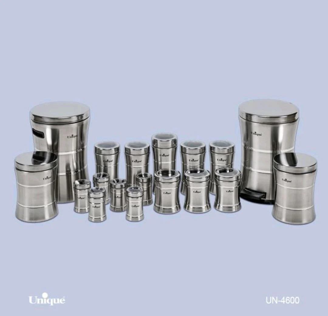 سرویس آشپزخانه 18 پارچه کمر باریک تمام استیل یونیک کد UN-4600 — تصویر ۲