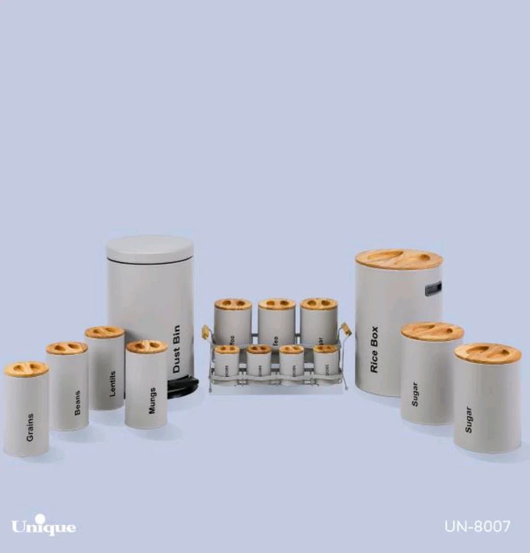 سرویس آشپزخانه 16 پارچه فیلی سنباده ای درب چوبی یونیک کد UN-8007