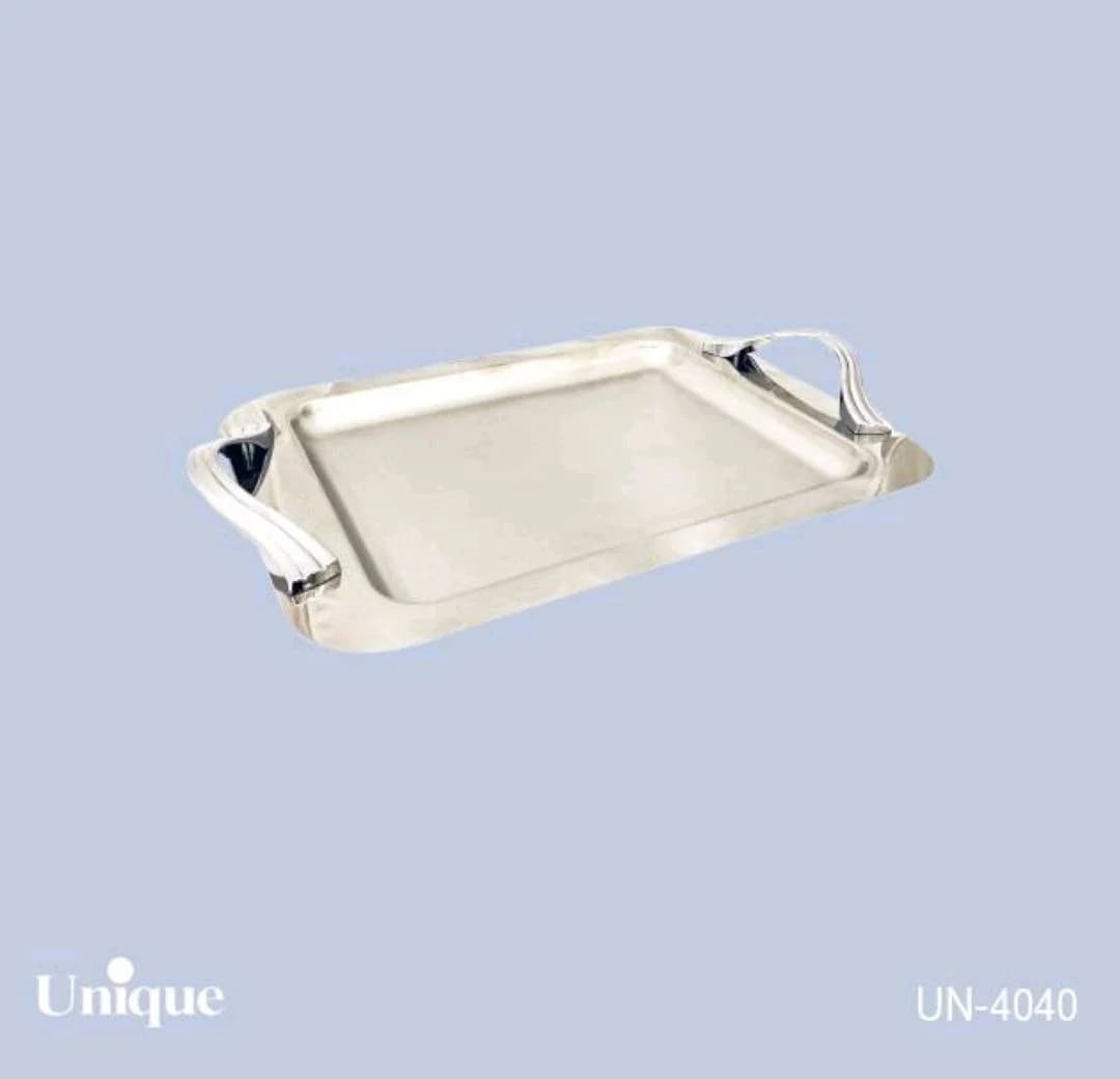سینی بزرگ استیل پایه دار براق یونیک کد UN-4040 — تصویر ۳