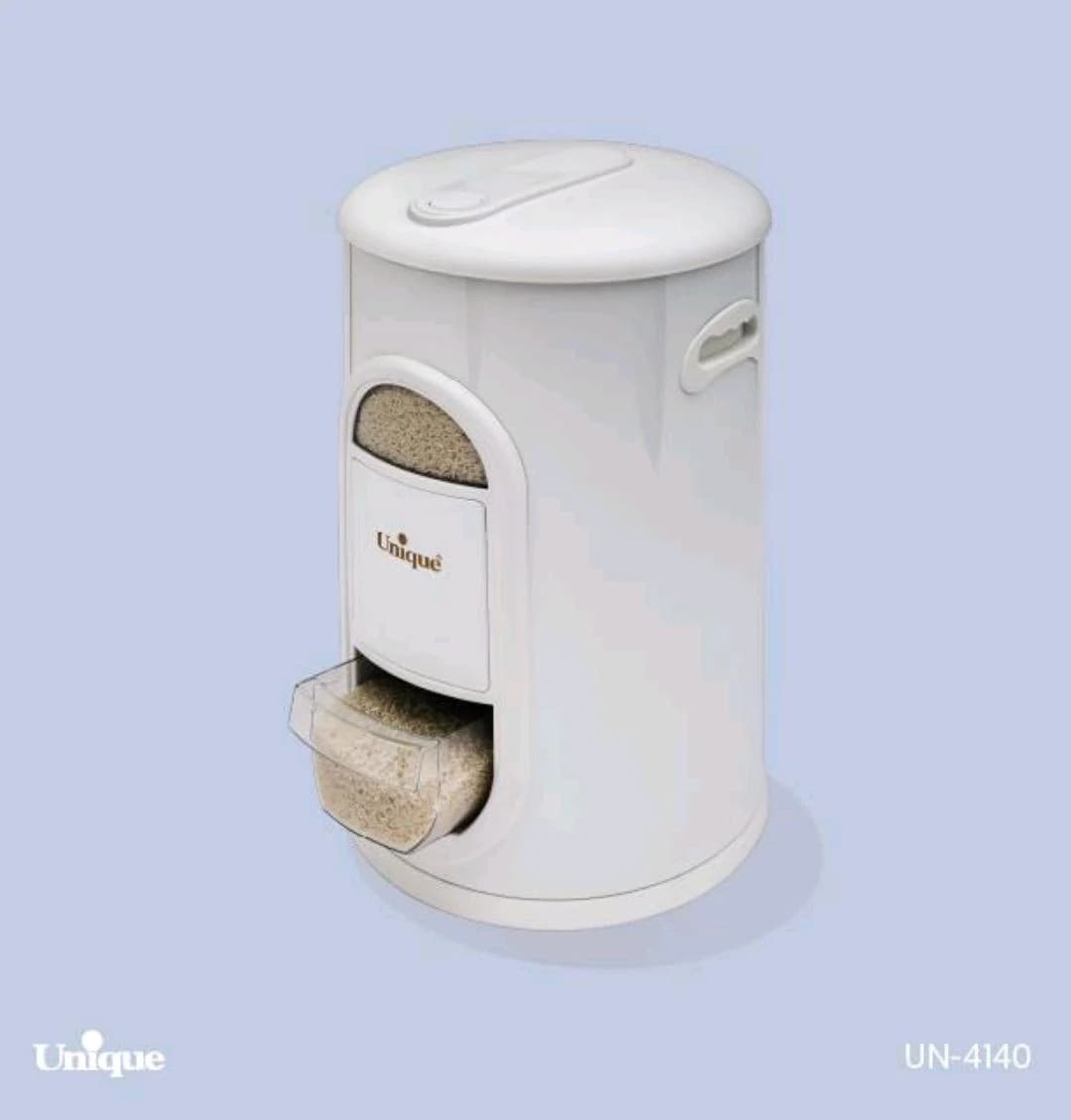 سطل برنج 10کیلویی پیمانه دار سفید یونیک کد UN-4140