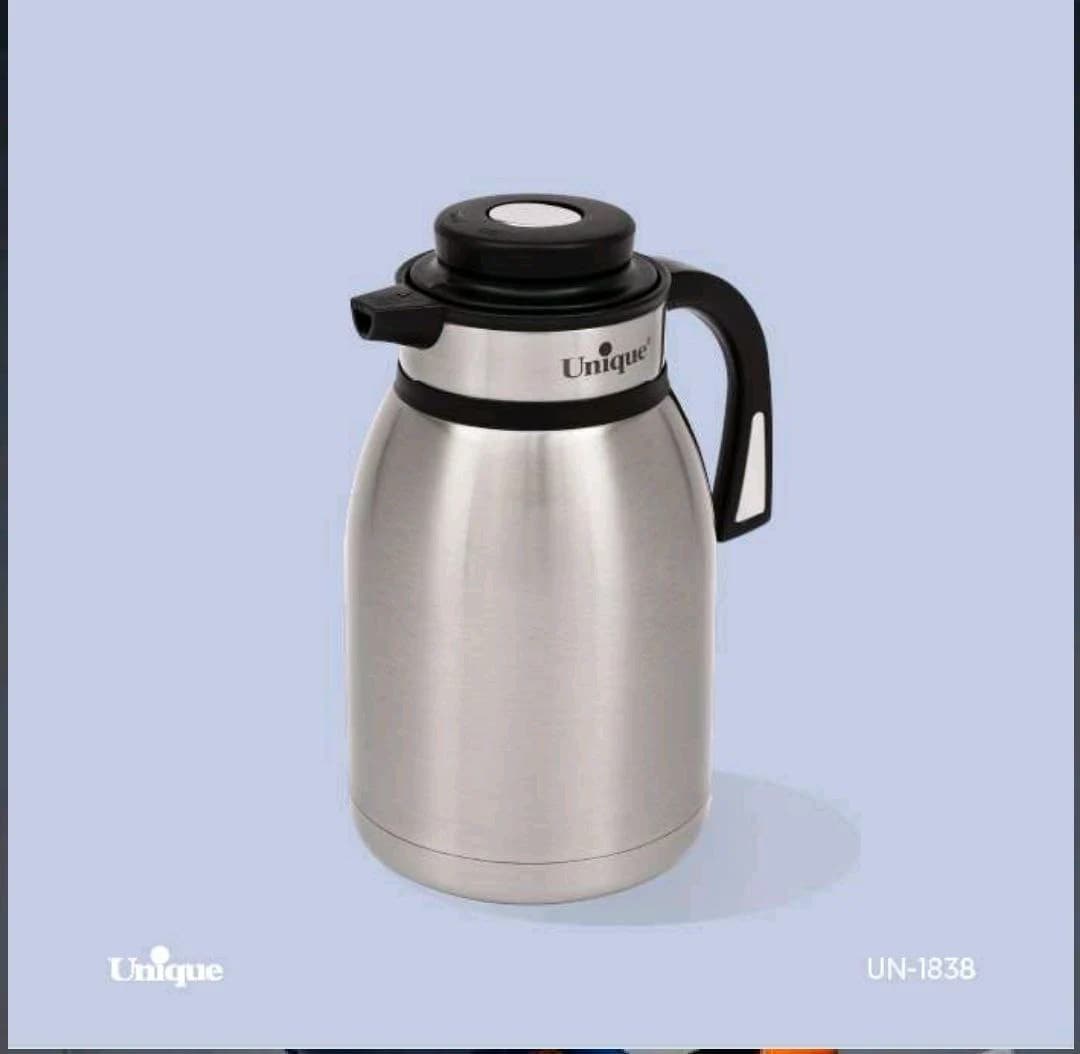فلاسک 2لیتر استیل دکمه وسط یونیک کد UN-1838 — تصویر ۳