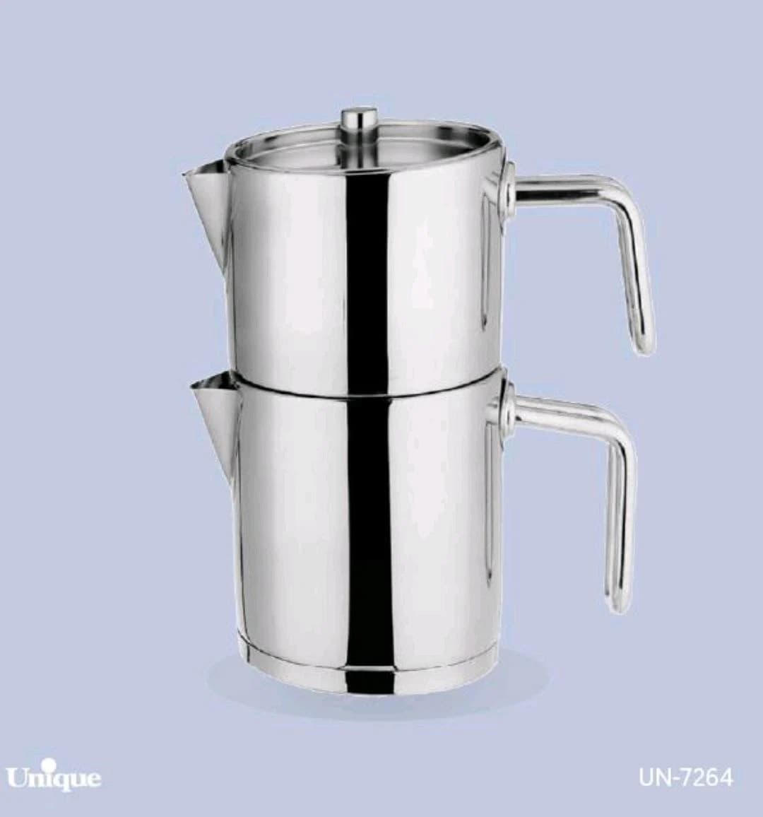 کتری و قوری 2لیتر کلاسیک استیل یونیک کد UN-7264 — تصویر ۲