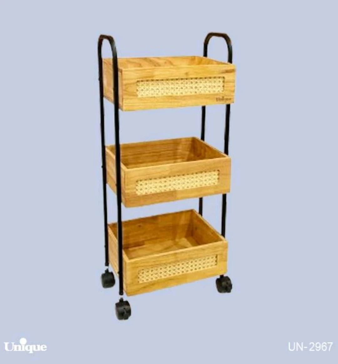جا پیازی چوب حصیری 3طبقه یونیک کد UN-2967 — تصویر ۲