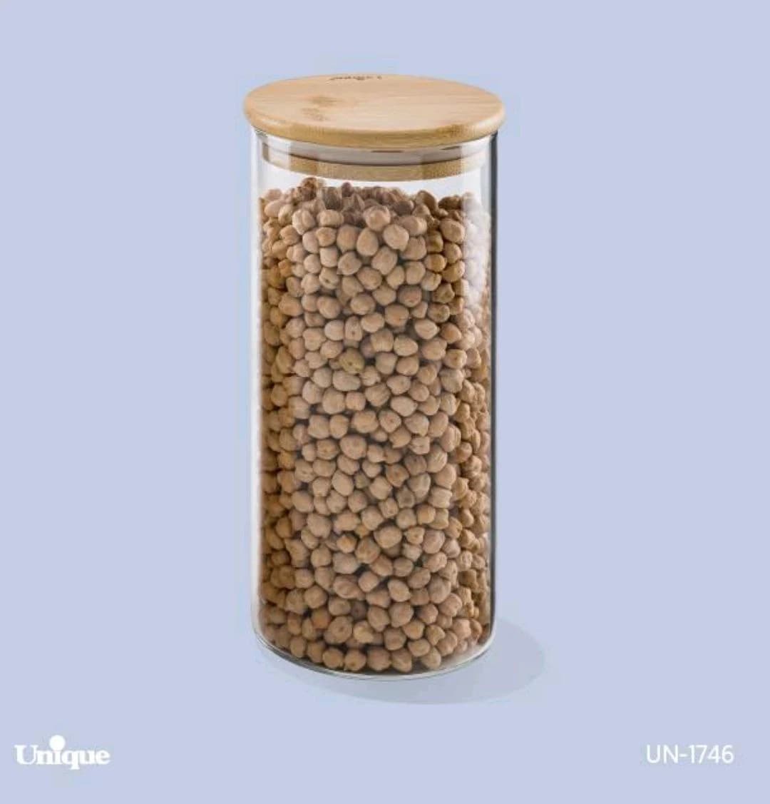 بانکه شیشه ای درب چوبی گرد 20سانت یونیک کد UN-1746