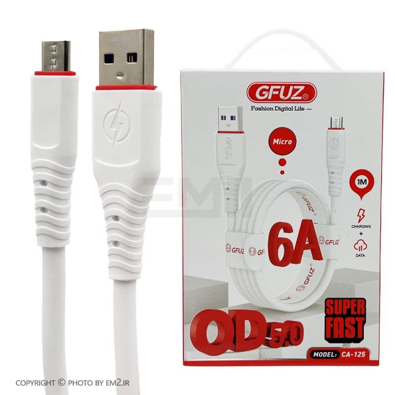 کابل MICRO سوپرفست GFUZ سیلیکونی یک متری مدل CA-125 اورجینال