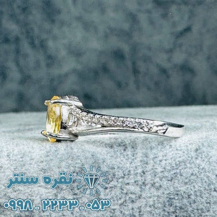 انگشتر سیترین رودیوم — تصویر ۲