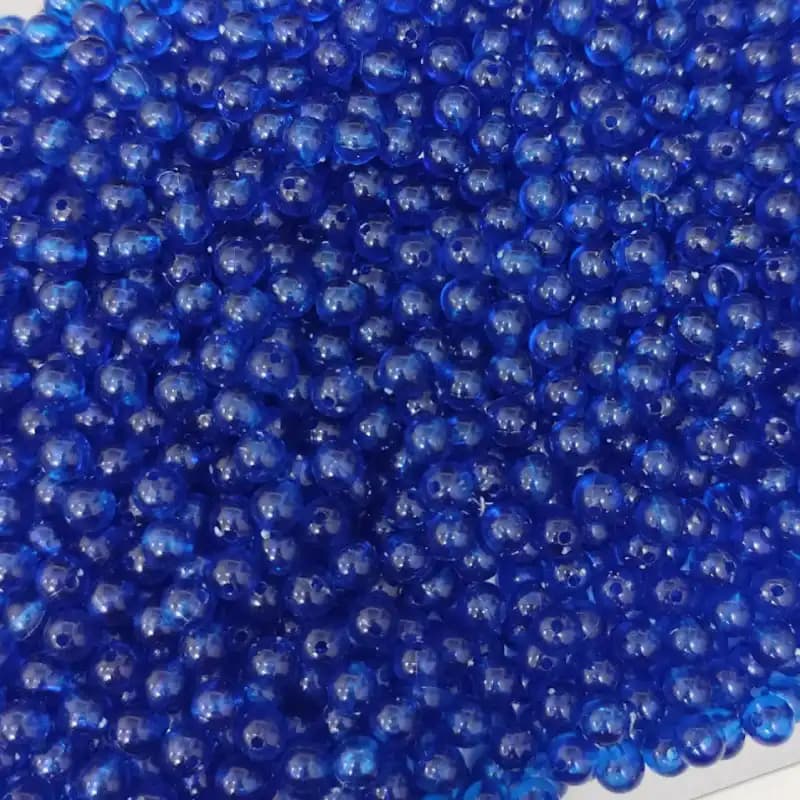 مهره رنگی ایرانی شفاف آبی کاربنی سایز 8میل(100گرمی) — تصویر ۲