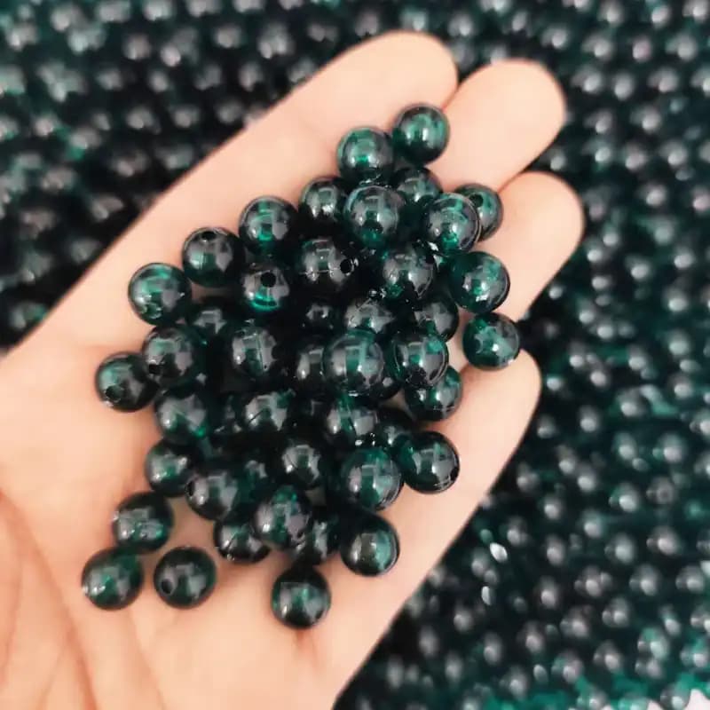 مهره رنگی ایرانی شفاف سبز کله غازی سایز 8میل(100گرمی) — تصویر ۲