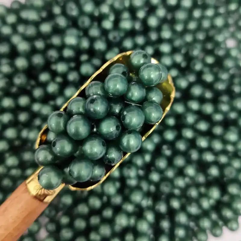 مهره رنگی ایرانی سبز متالیک سایز 8میل(100گرمی)