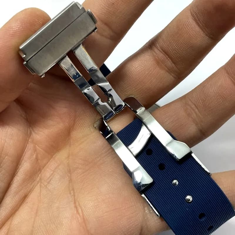 ساعت مردانه هابلوت موتور ژاپن کرنوگراف آبی با قاب استیل – اسکلتون — تصویر ۴