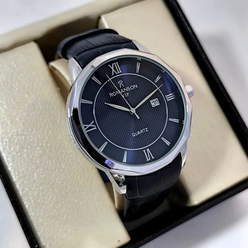 ساعت مردانه رومانسون VIP ژاپن – تاریخ دار – بند چرم – 1474 — تصویر ۲