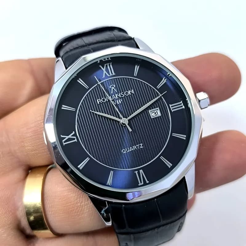 ساعت مردانه رومانسون VIP ژاپن – تاریخ دار – بند چرم – 1474 — تصویر ۶