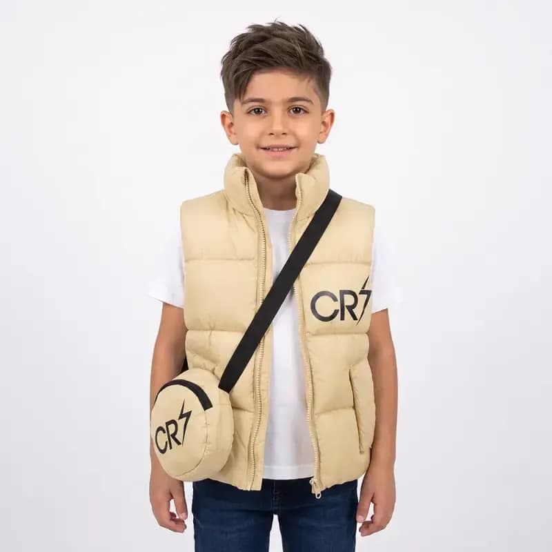 پافر کیفدار پسرانه CR7 رنگ کرم