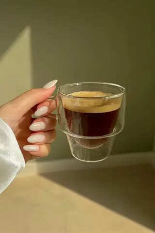 شات قهوه خوری دوجداره دسته دار