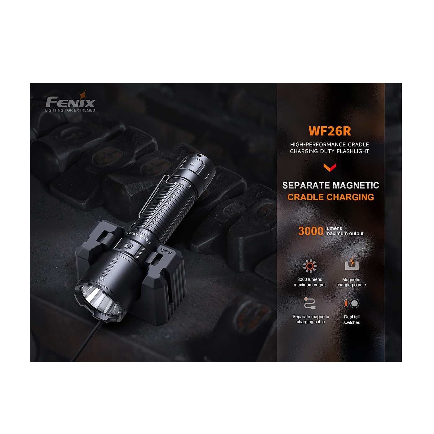 چراغ قوه دستی فنیکس مدل WF26R 3000LUMENS — تصویر ۴
