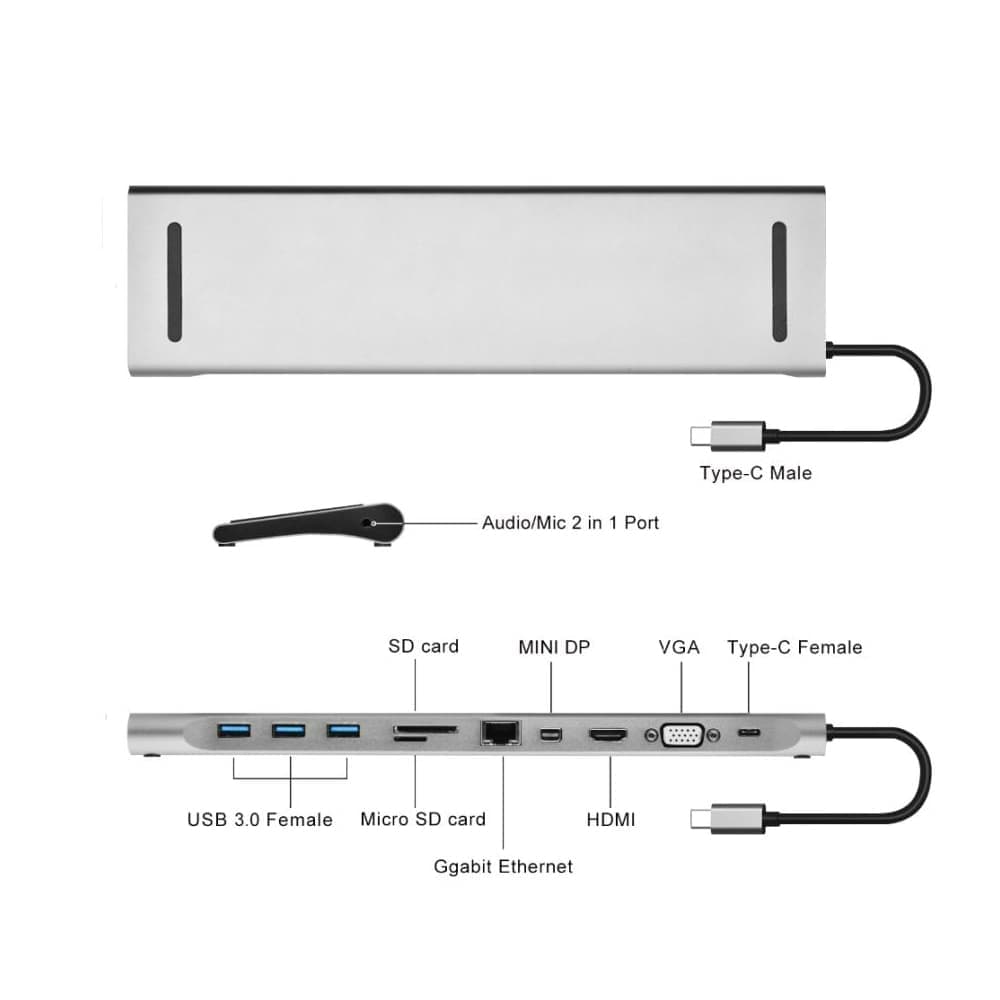 هاب USB مدل Type-C Station 11 in 1 — تصویر ۳