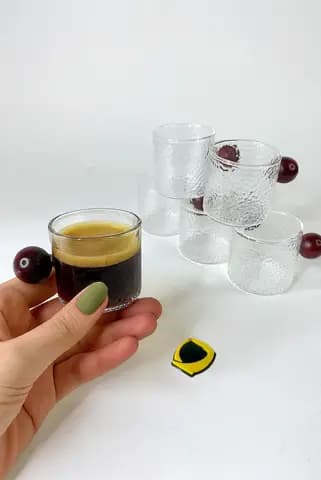 شات قهوه برفی دسته گرد چوبی پیرکس 6 عددی