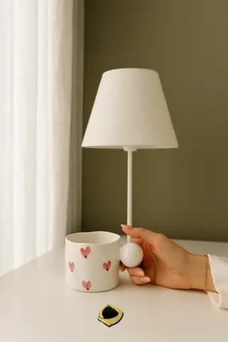 ماگ سفید دسته گرد سرامیکی