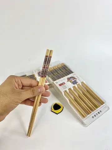 پک چاپستیک بامبو دسته قهوه‌ای 10 جفت