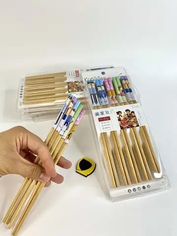 پک چاپستیک بامبو طرح خانواده 10 جفت