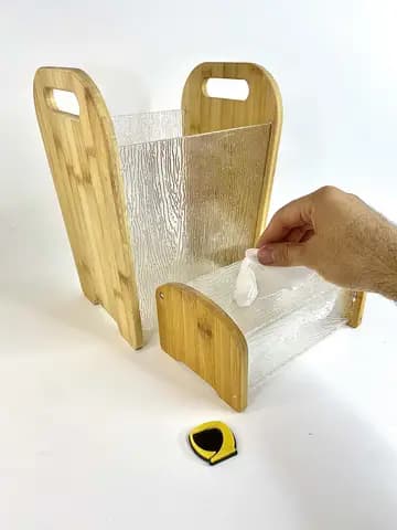 سرویس جای دستمال و سطل زباله بامبو اکریلیک — تصویر ۳