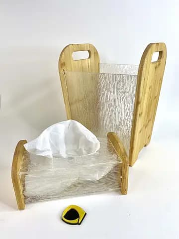 سرویس جای دستمال و سطل زباله بامبو اکریلیک
