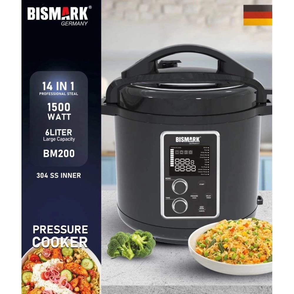 زودپز برقی بیسمارک مدل BISMARK-BM200 (اورجینال) – 18 ماه کارت طلایی گارانتی – 60 ماه خدمات پس از فروش معتبر — تصویر ۵