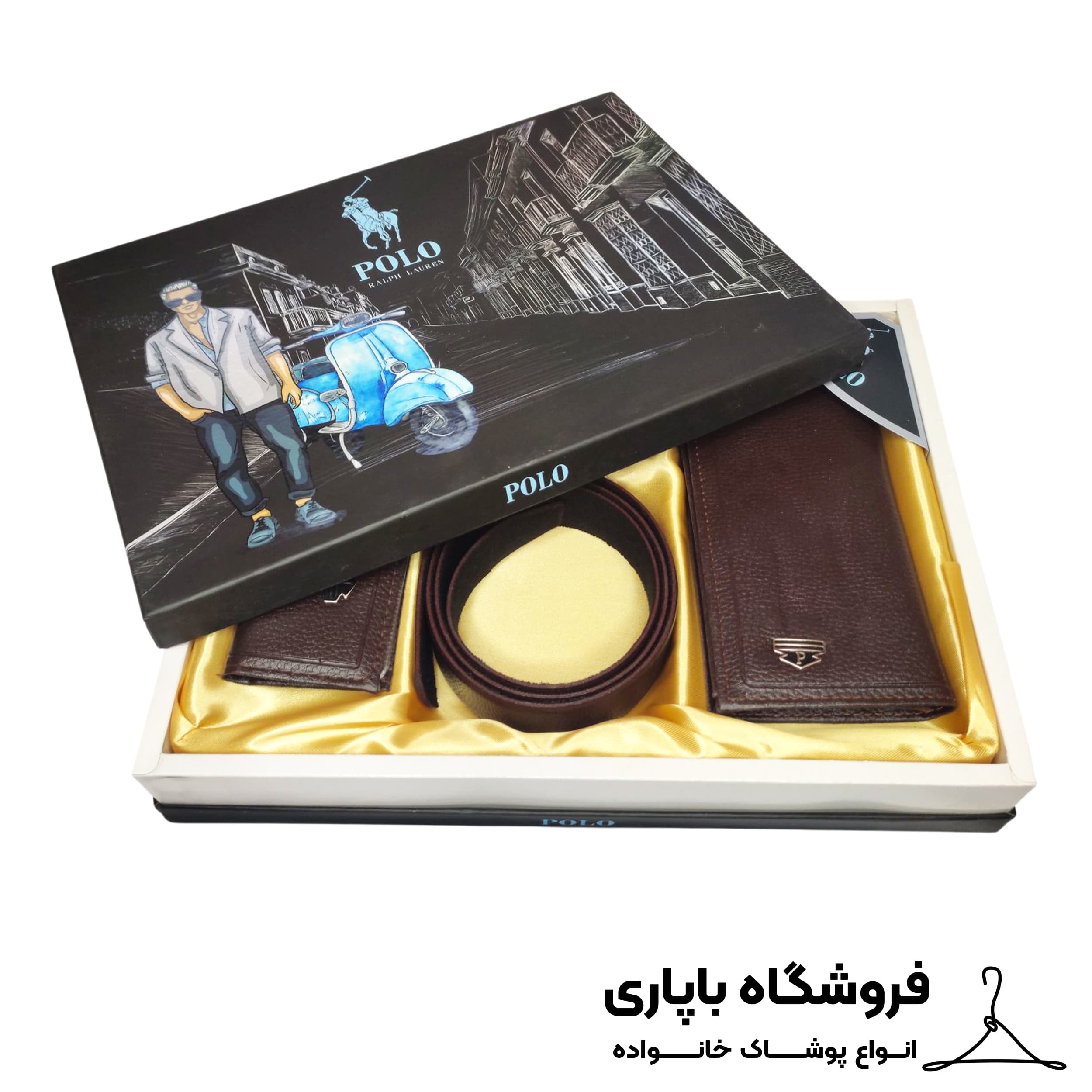 ست هدیه مردانه آراد چرم مدل POLO کد s008066 — تصویر ۳